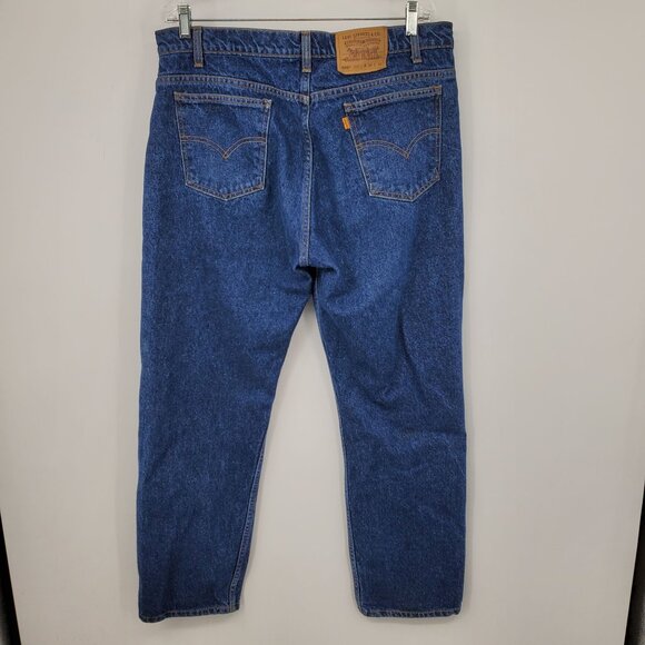 Vintage Levi's 505 Regular Fit Straight Leg Orange Tab Denim Jeans 38x30 - Picture 2 of 8